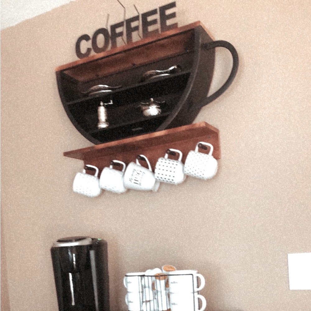 Black and Brown Coffee Cup Wall Shelf